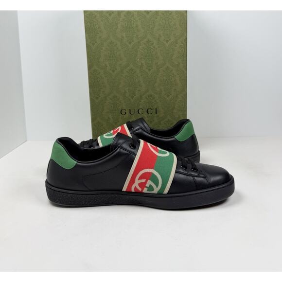 Size 8US - Gucci Ace Elastic Web Leather Sneakers? RETAIL $850! main image 6